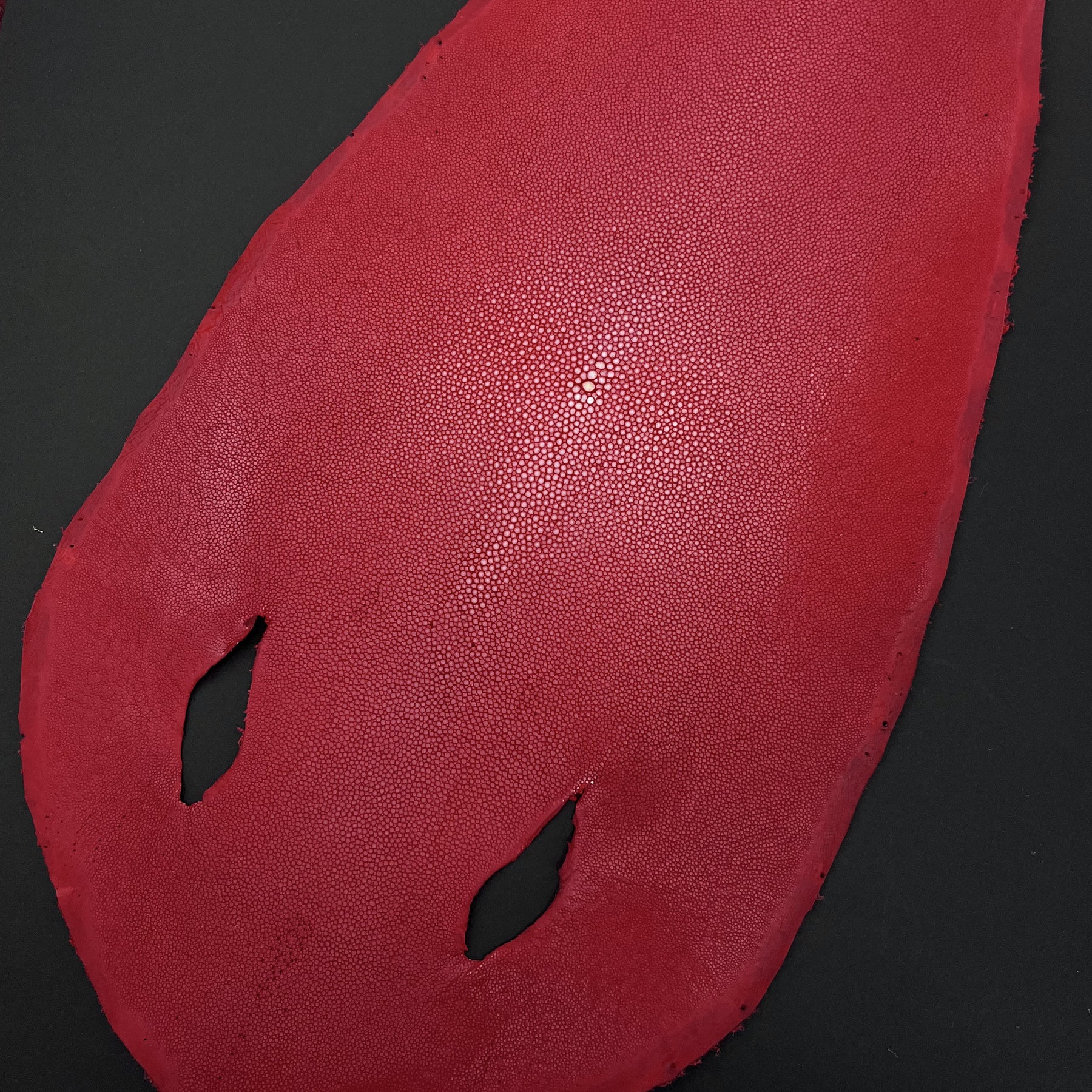 Sanded Stingray/Shagreen Genuine Skin | Red | 11" Wide