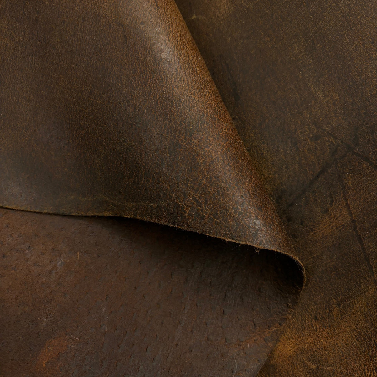 Waxy Distressed Boar Leather Hide | Made in America