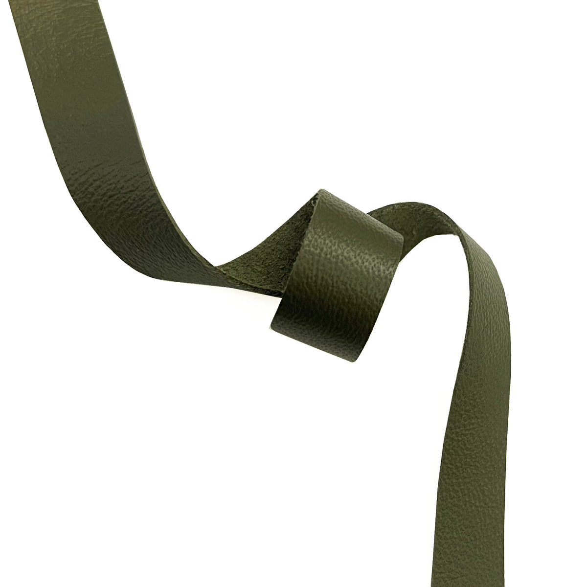 Raw Edge Leather Trim | Army Green | Ships in 2 weeks