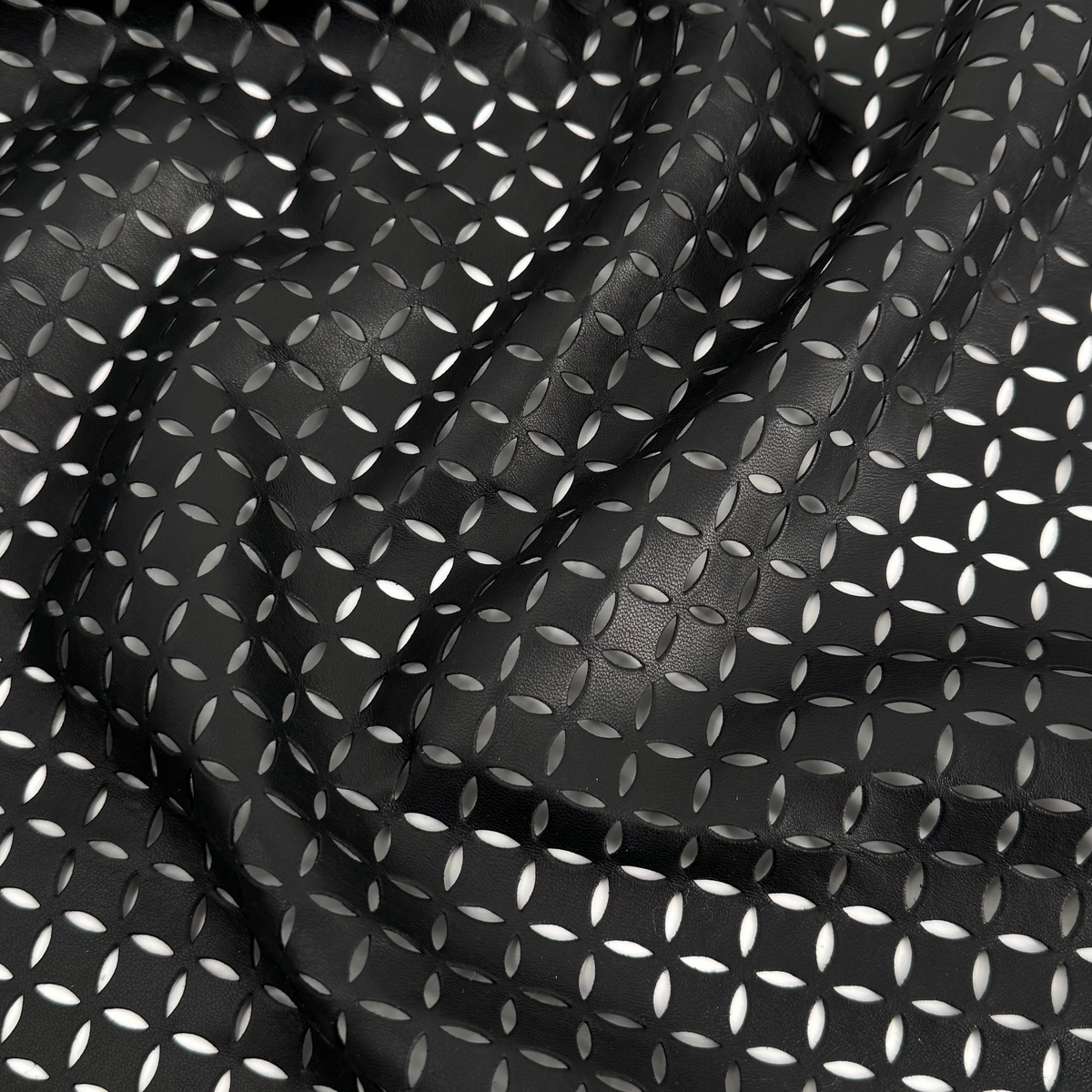 Black Eyelet Perforated Lamb Leather | SALE