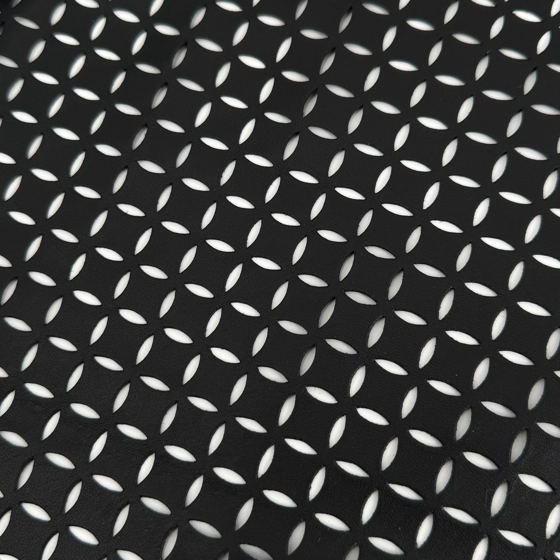 Black Eyelet Perforated Lamb Leather | SALE