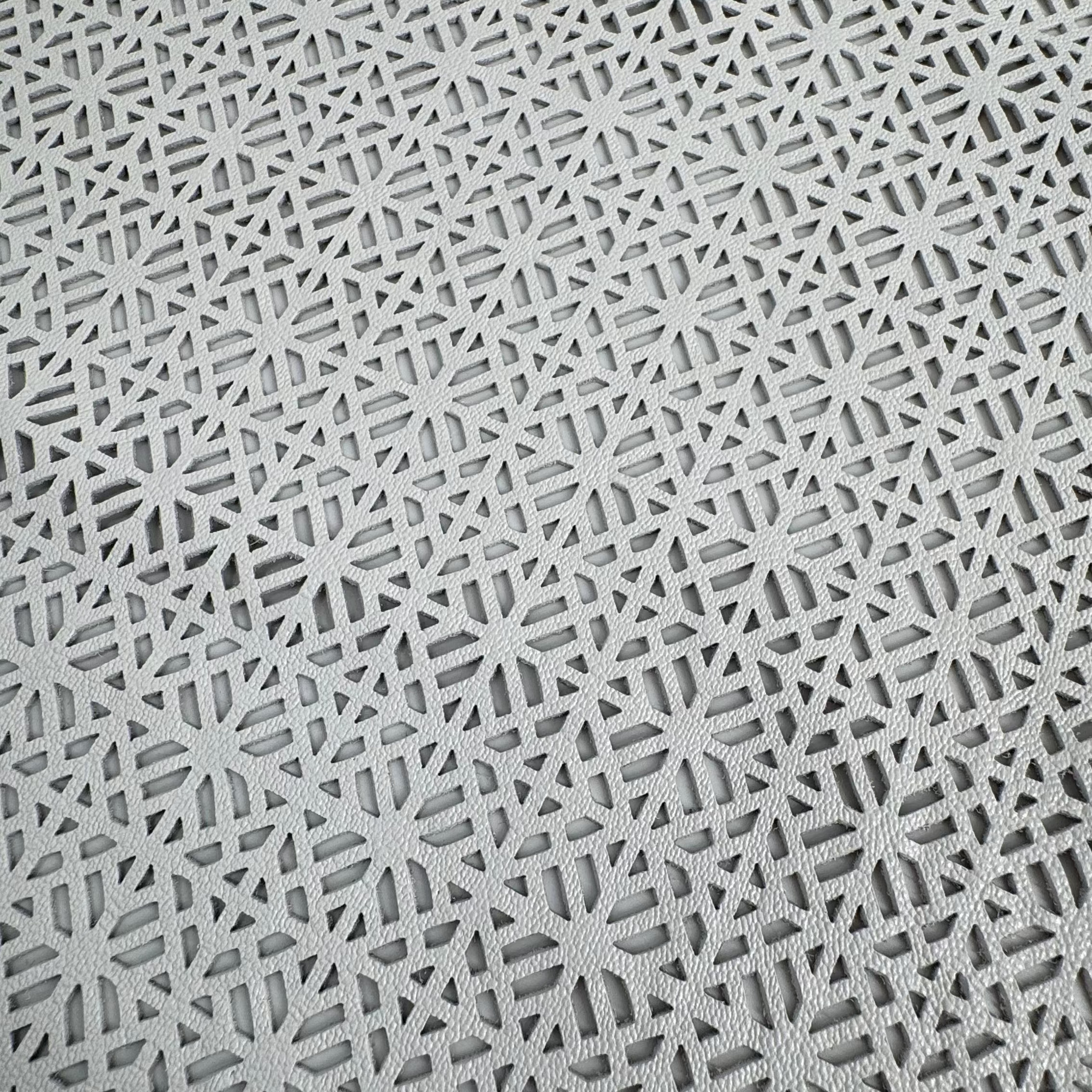 White Geometric Perforated Lamb Leather | SALE