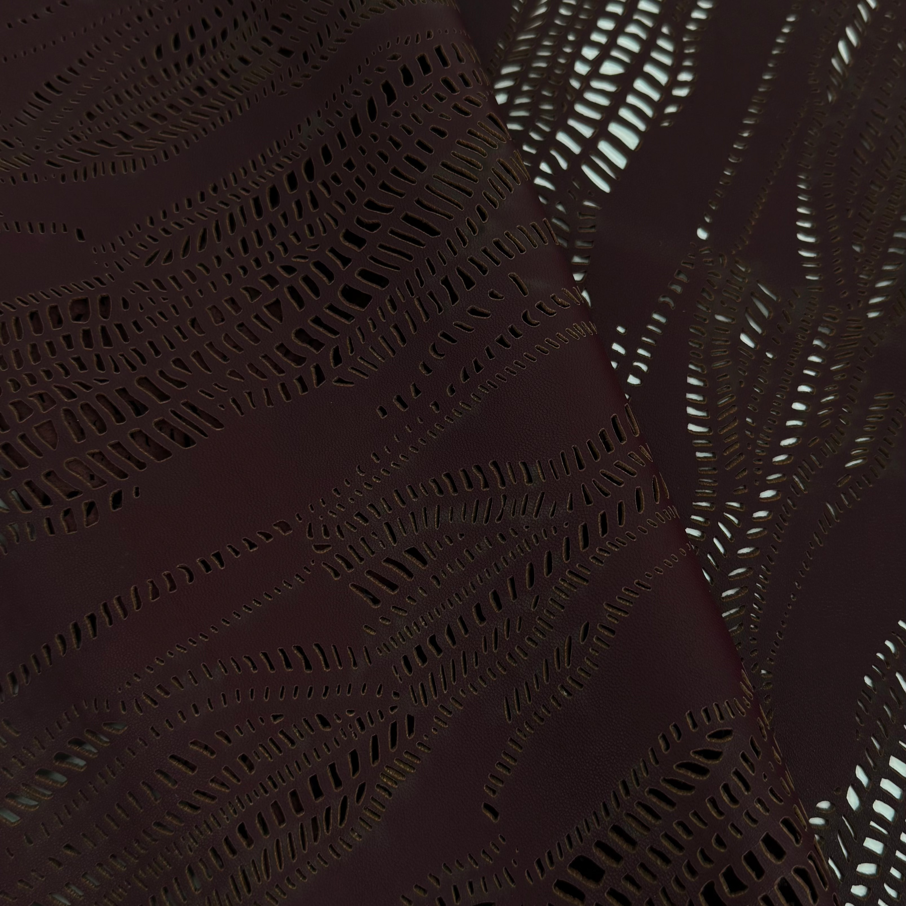 Burgundy Perforated Lamb Leather | SALE