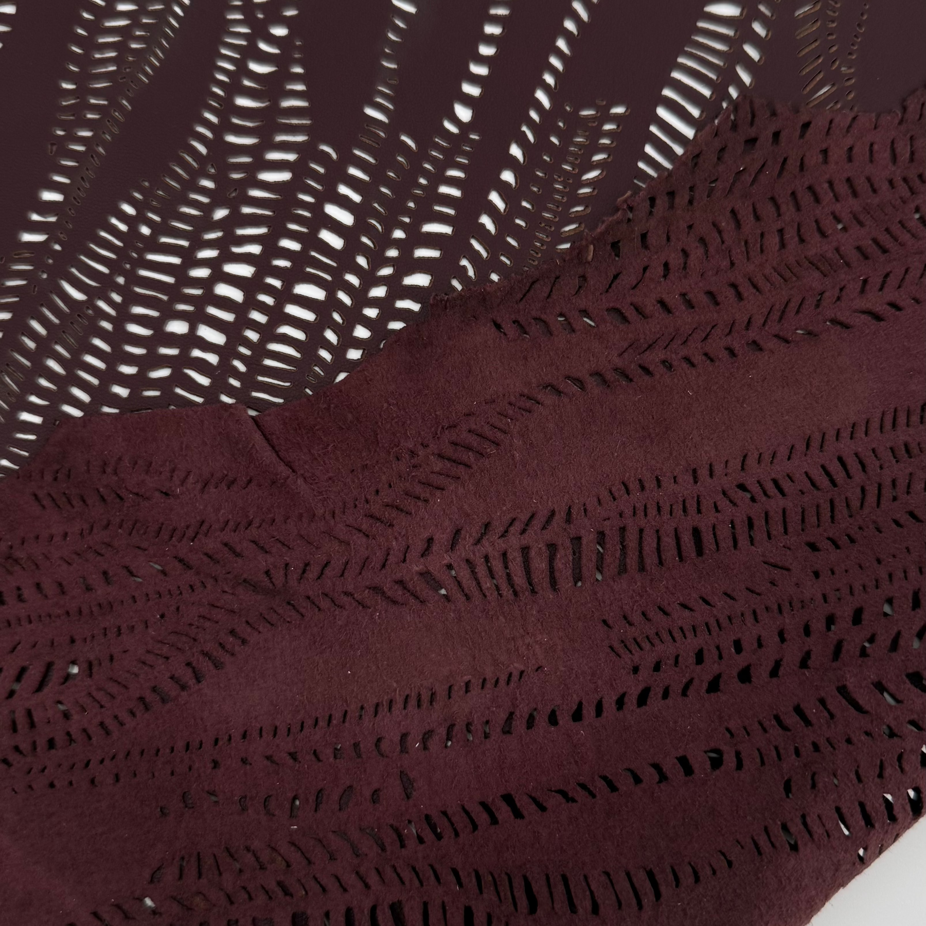 Burgundy Perforated Lamb Leather | SALE