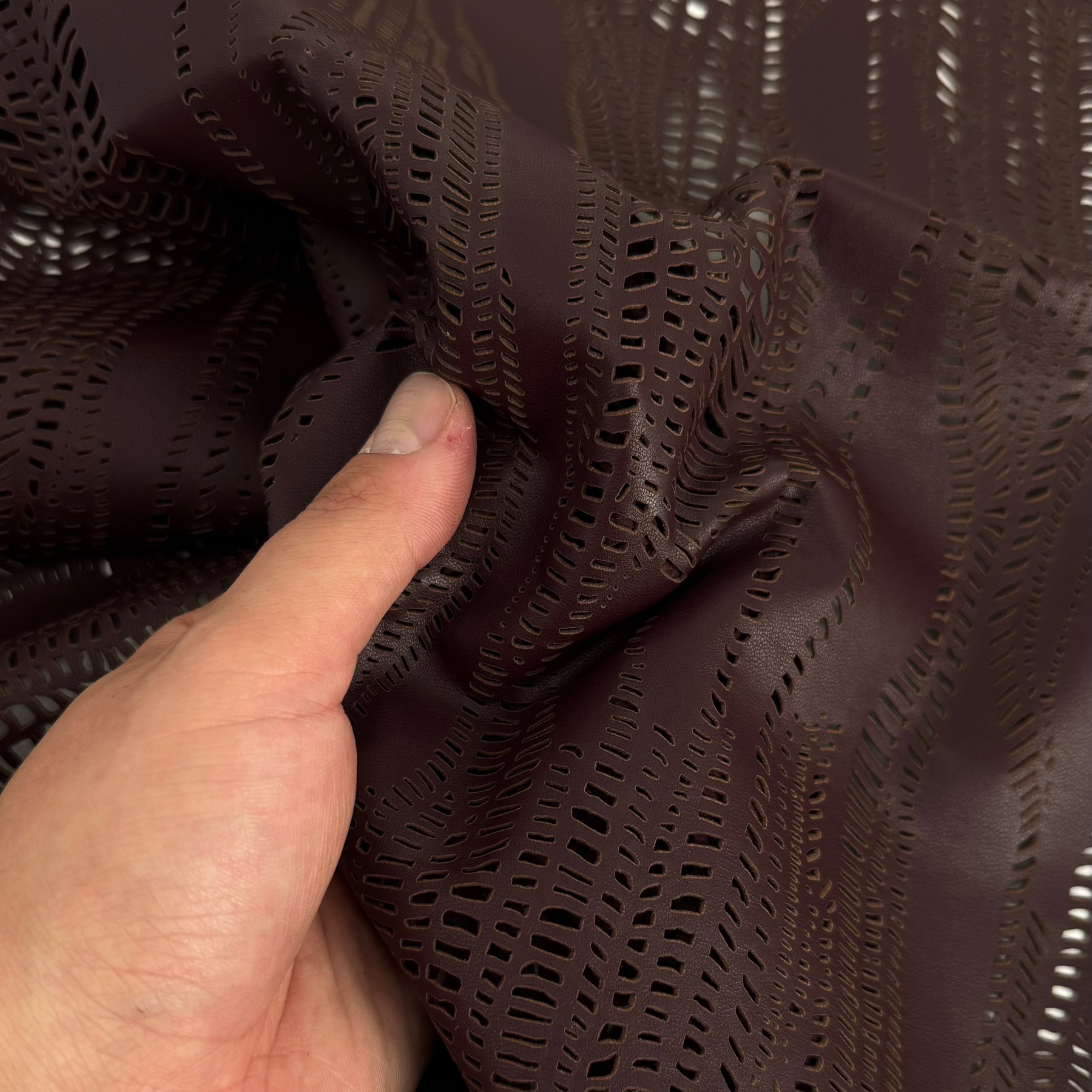 Burgundy Perforated Lamb Leather | SALE