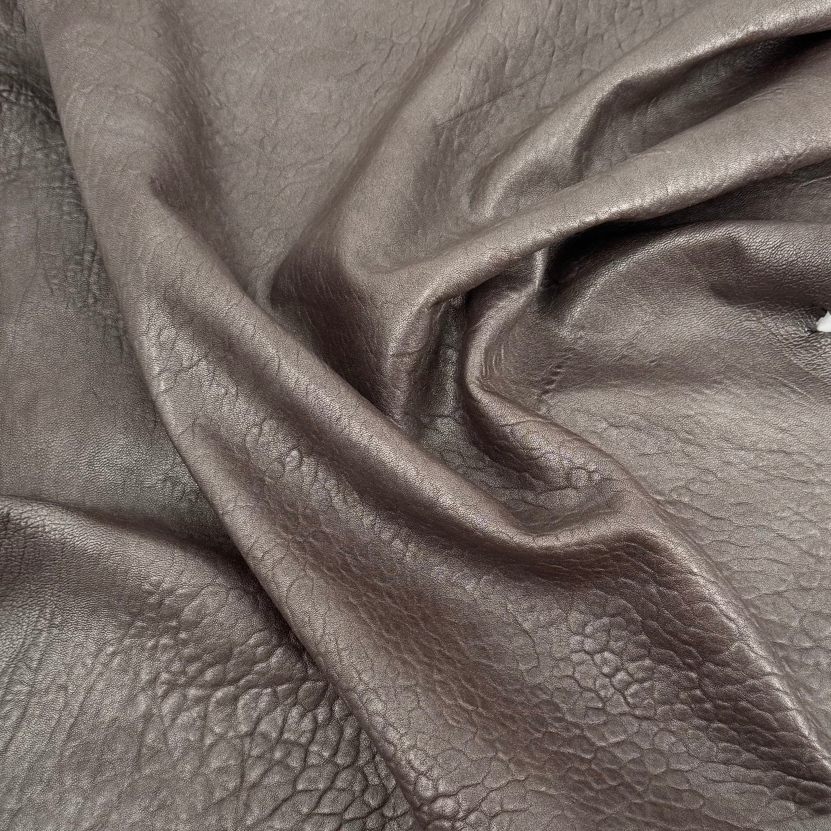 Soft Shrunken Bubble Grain Genuine Leather Lamb Skin