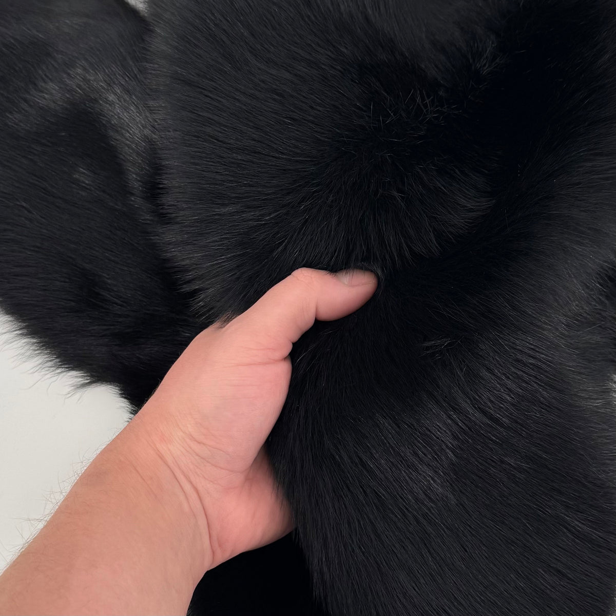 Black Toscana Shearling Long Hair Hide