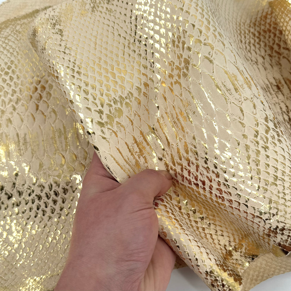 Deadstock Metallic Foil Beige Toast Python (Short Tail) Only 12 skins available | SALE