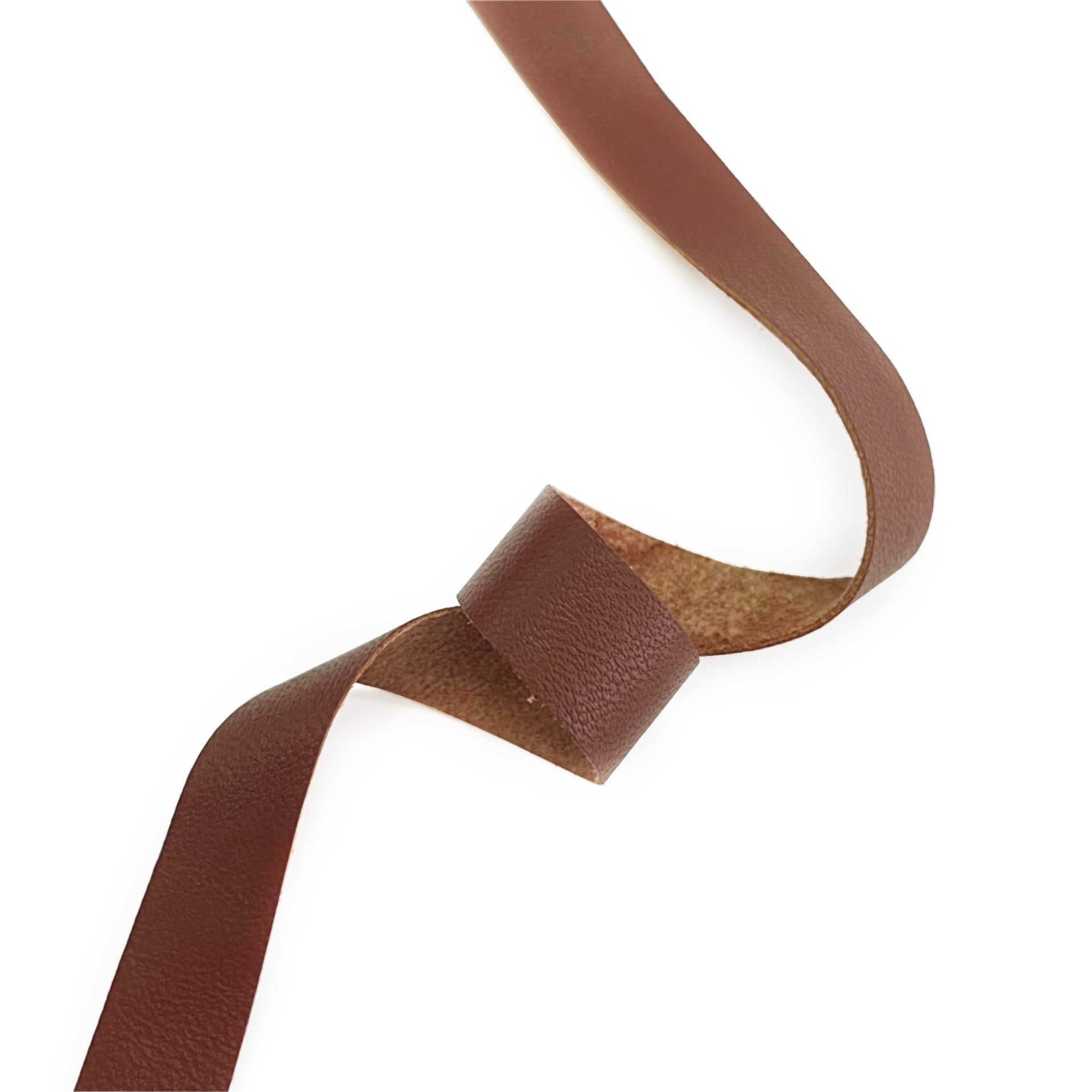 Raw Edge Leather Trim Brown