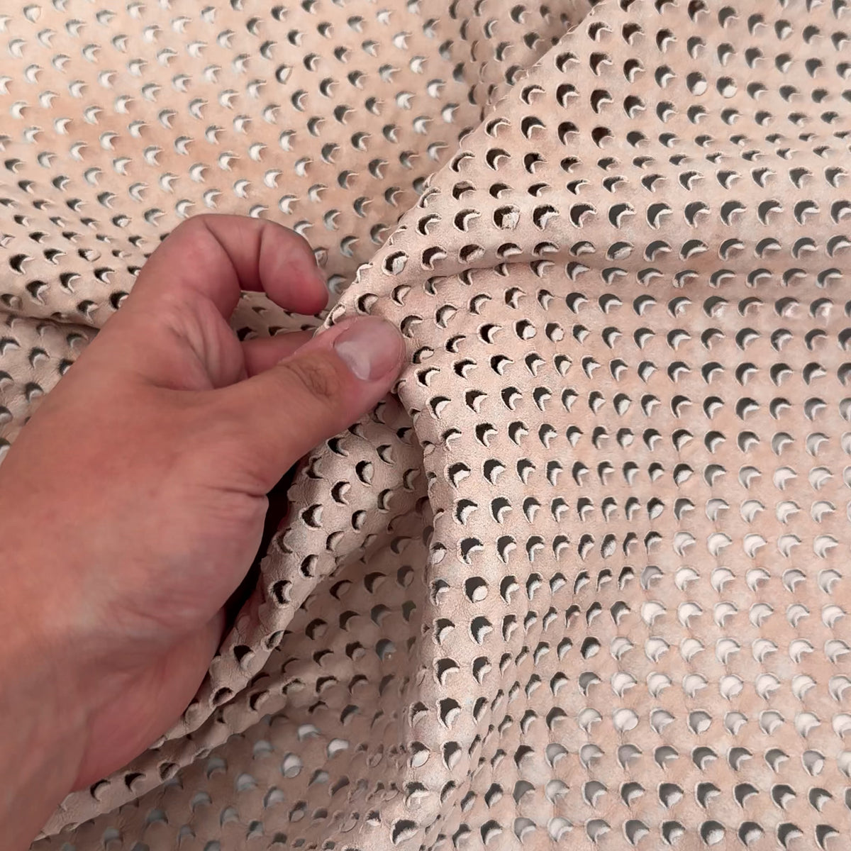 Eyelet Perforated Lamb | Light Blush