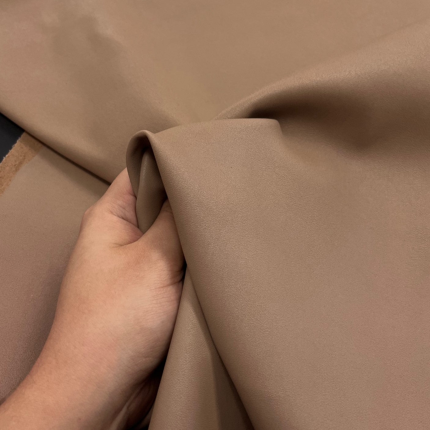 Taupe Plonge Stretch Lamb Leather