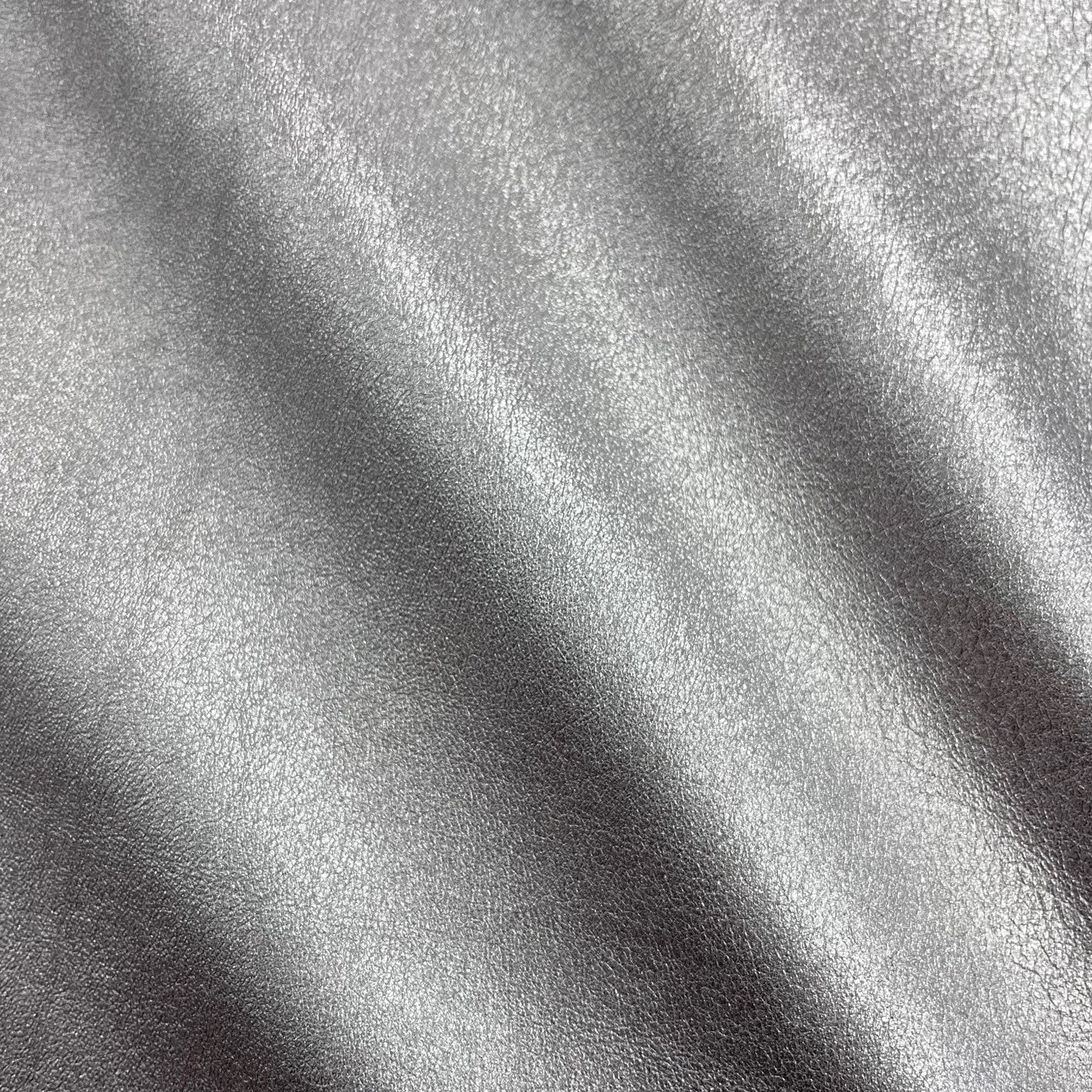 Silver Metallic Plonge Stretch Lamb Leather