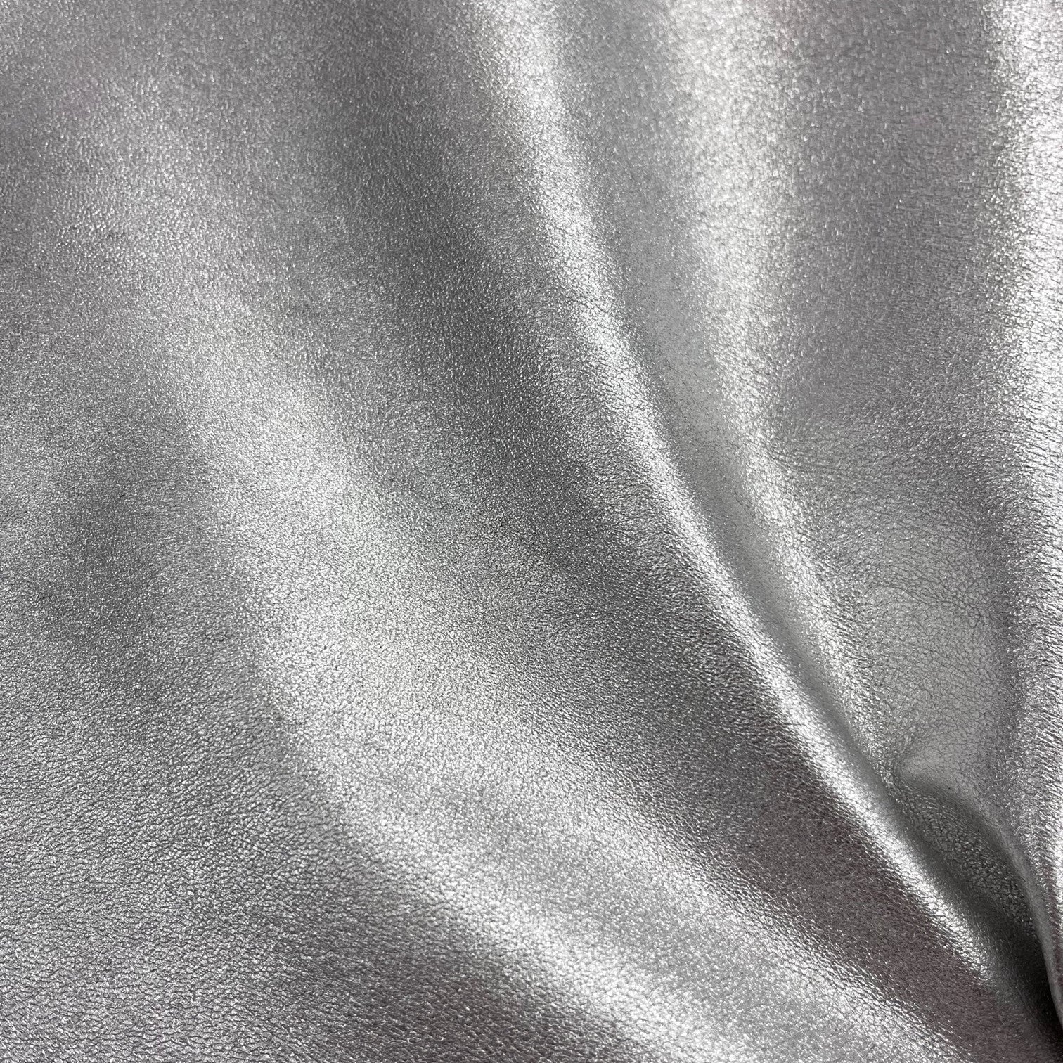 Silver Metallic Plonge Stretch Lamb Leather