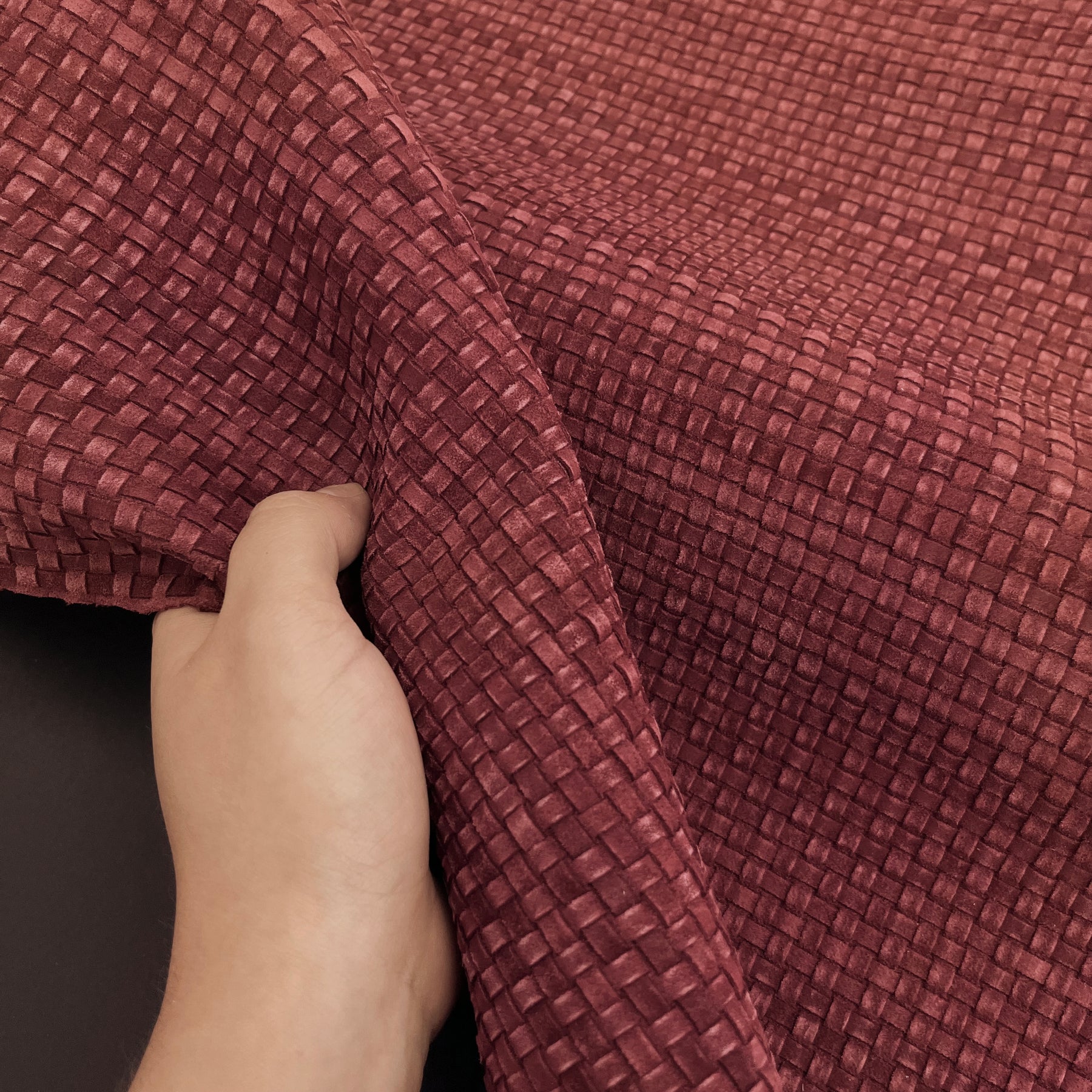 Woven Suede Panel | Burgundy