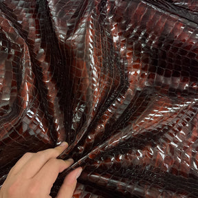 Croc Embossed Patent Cow Hide