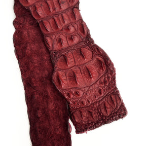 Crocodile Back Strap Leather (40-42" x 3") | Red