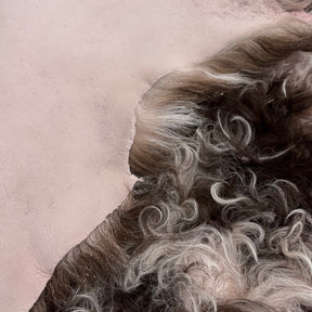 Curly Merino Shearling | Light Pink & Brown