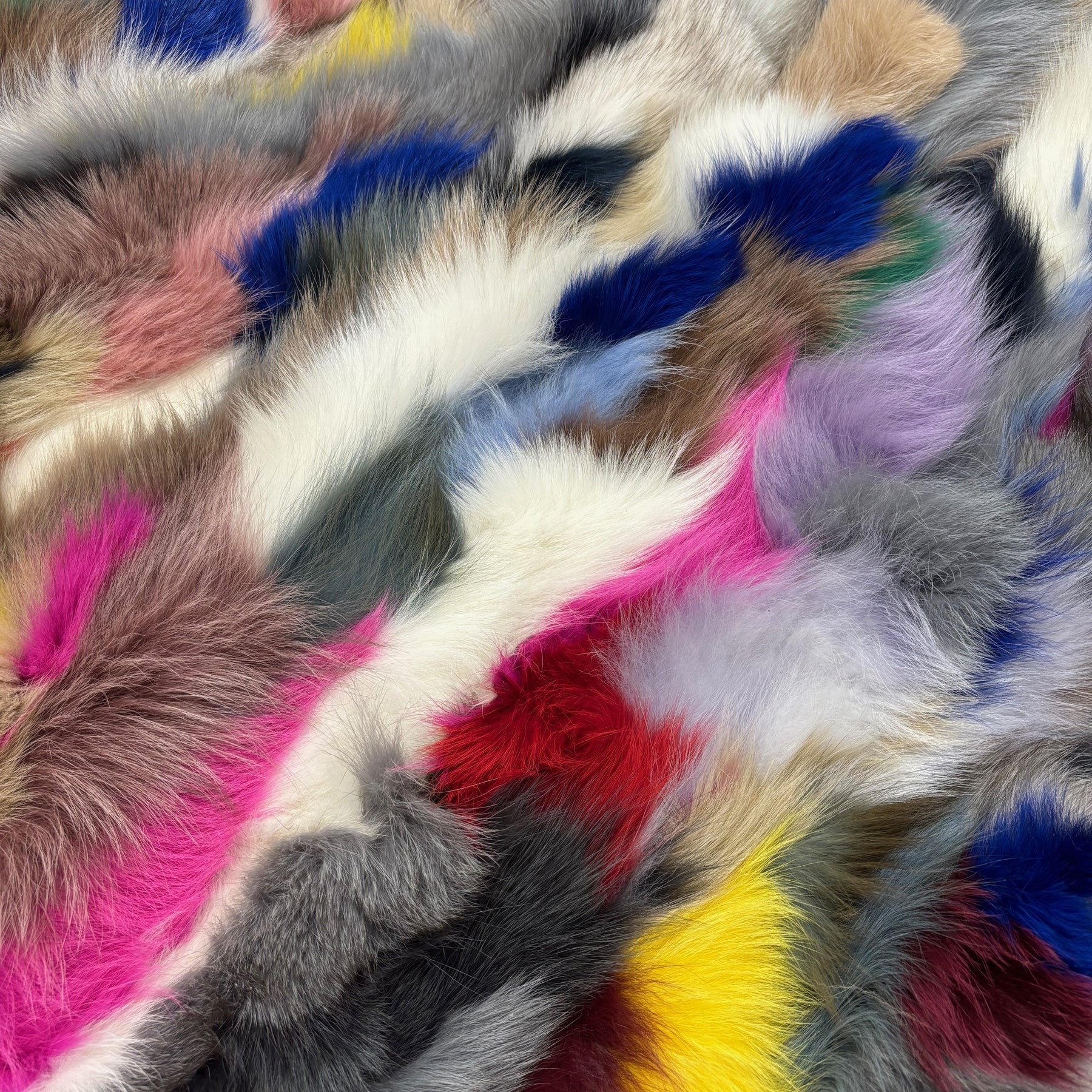 Genuine Fox Fur Plate | Multicolor | Ships in 2 weeks