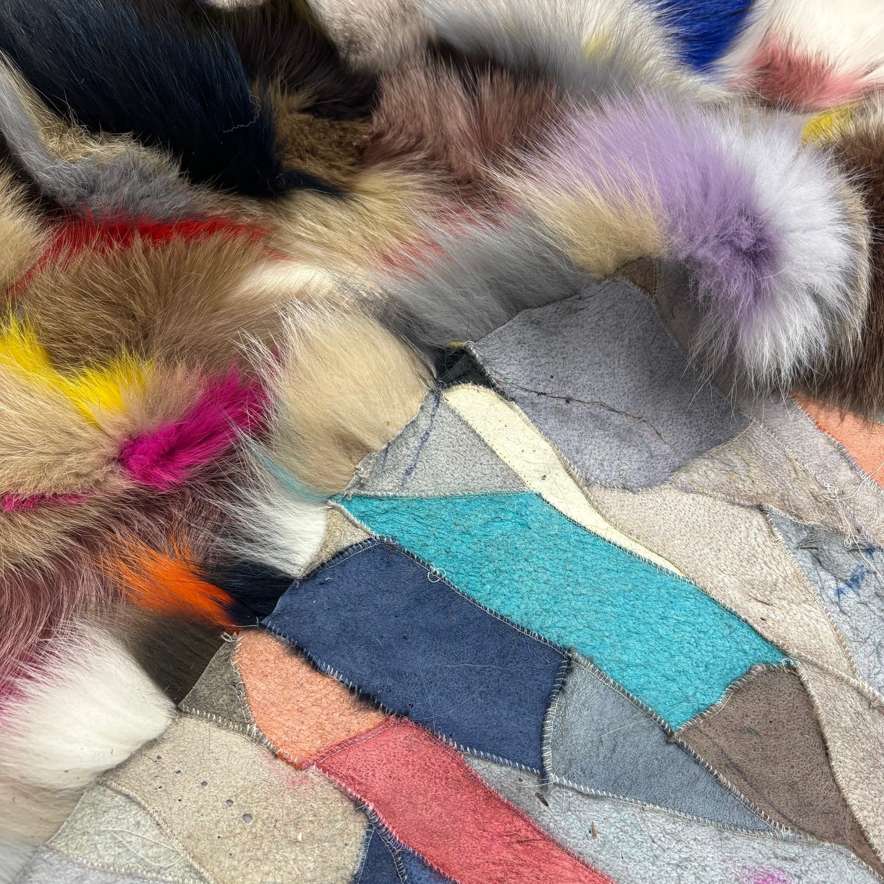 Genuine Fox Fur Plate | Multicolor | Ships in 2 weeks