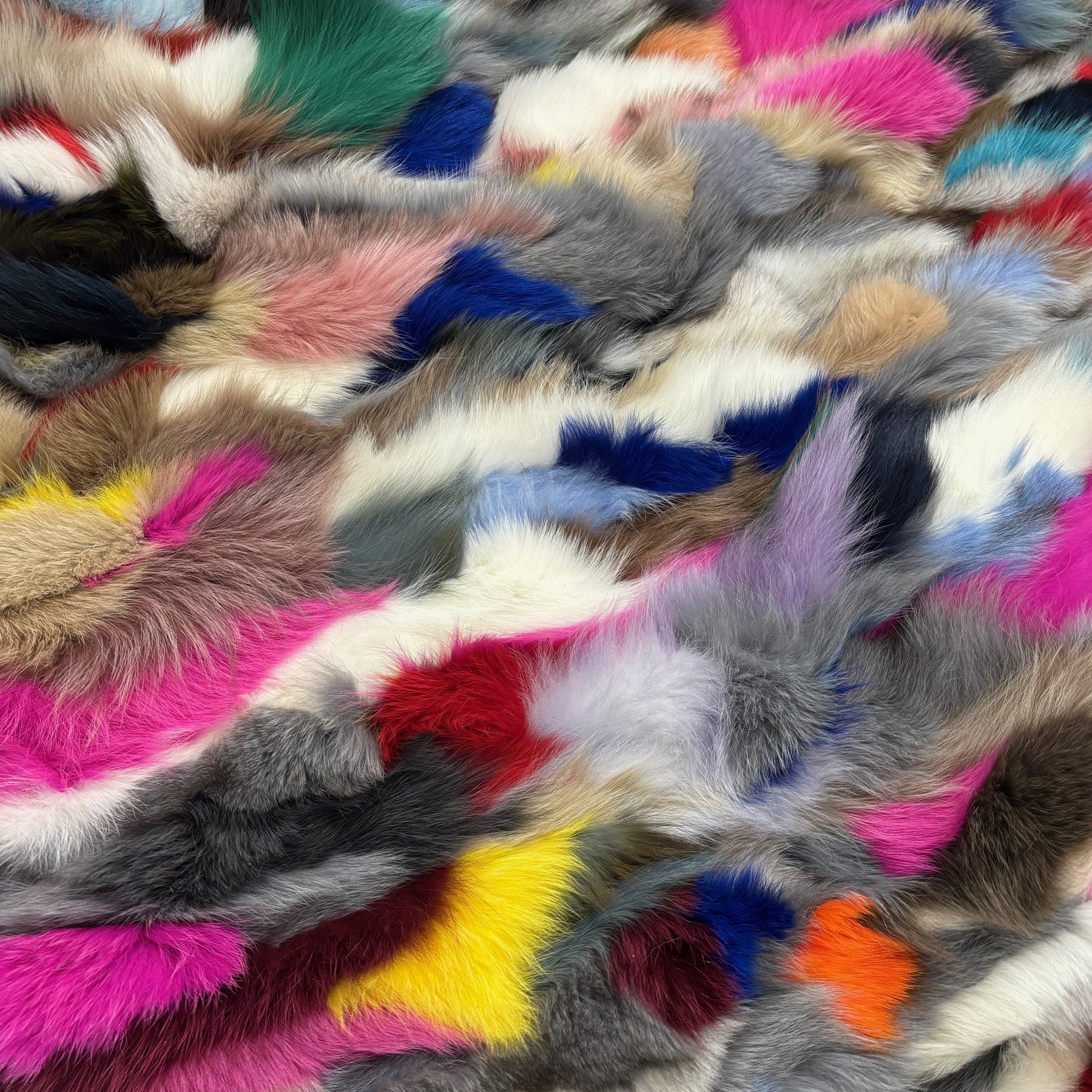 Genuine Fox Fur Plate | Multicolor | Ships in 2 weeks