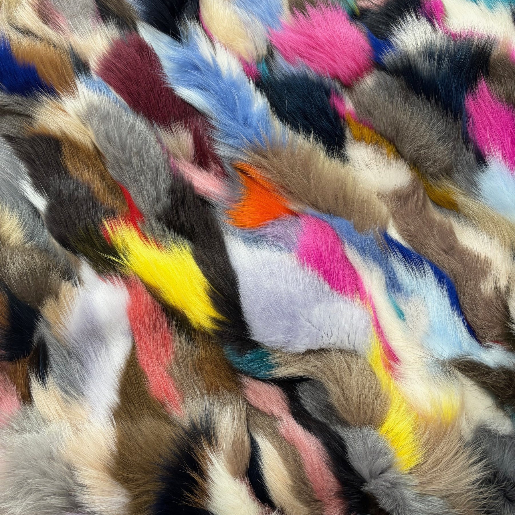 Genuine Fox Fur Plate | Multicolor | Ships in 2 weeks