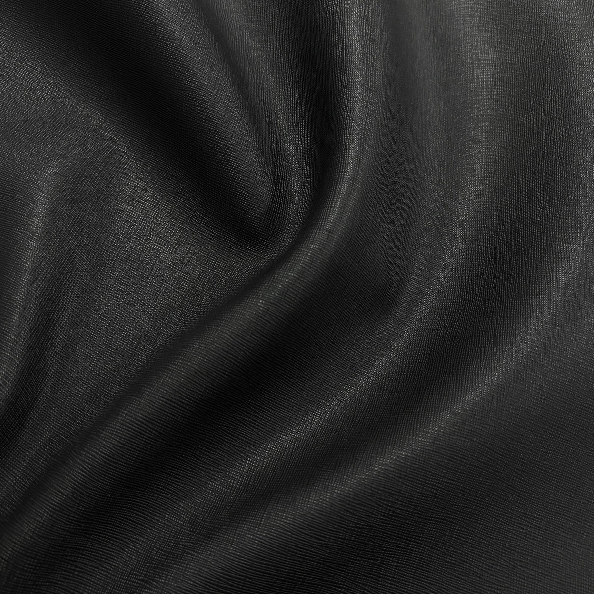 Vegan Saffiano Textured Cactus Leather | Black | 55" Wide