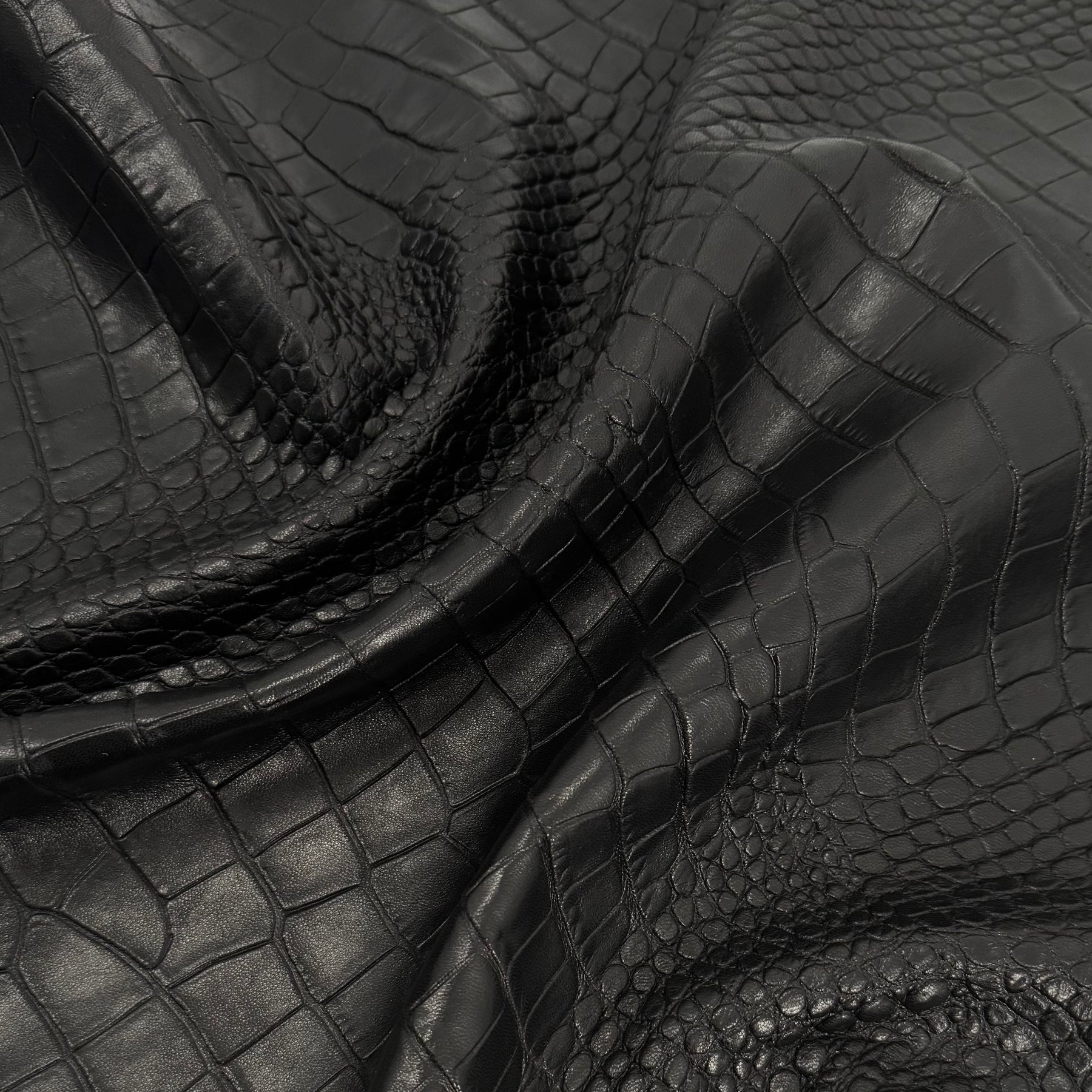 Crocodile Embossed  Lamb Leather
