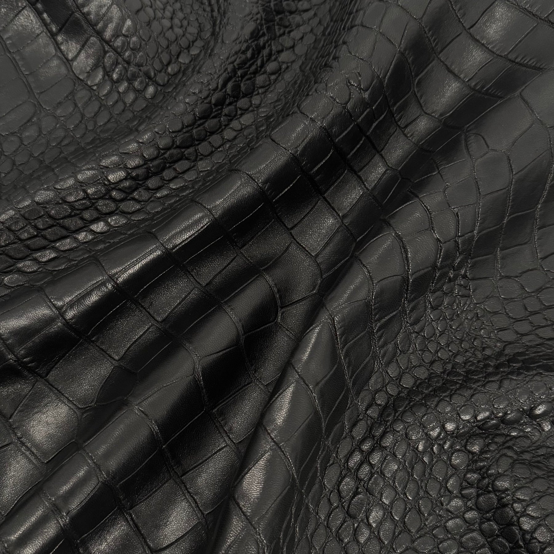 Crocodile Embossed  Lamb Leather