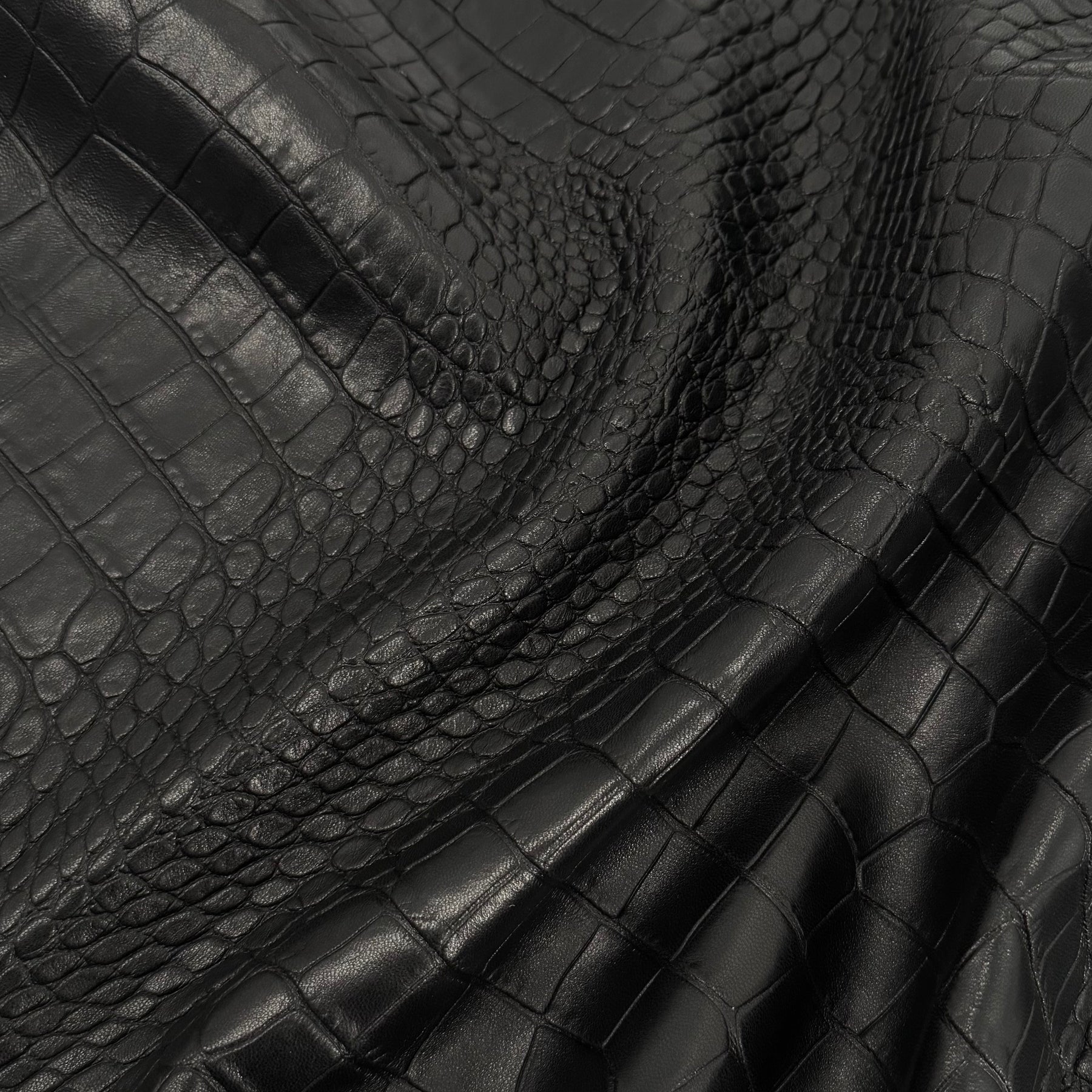 Crocodile Embossed  Lamb Leather
