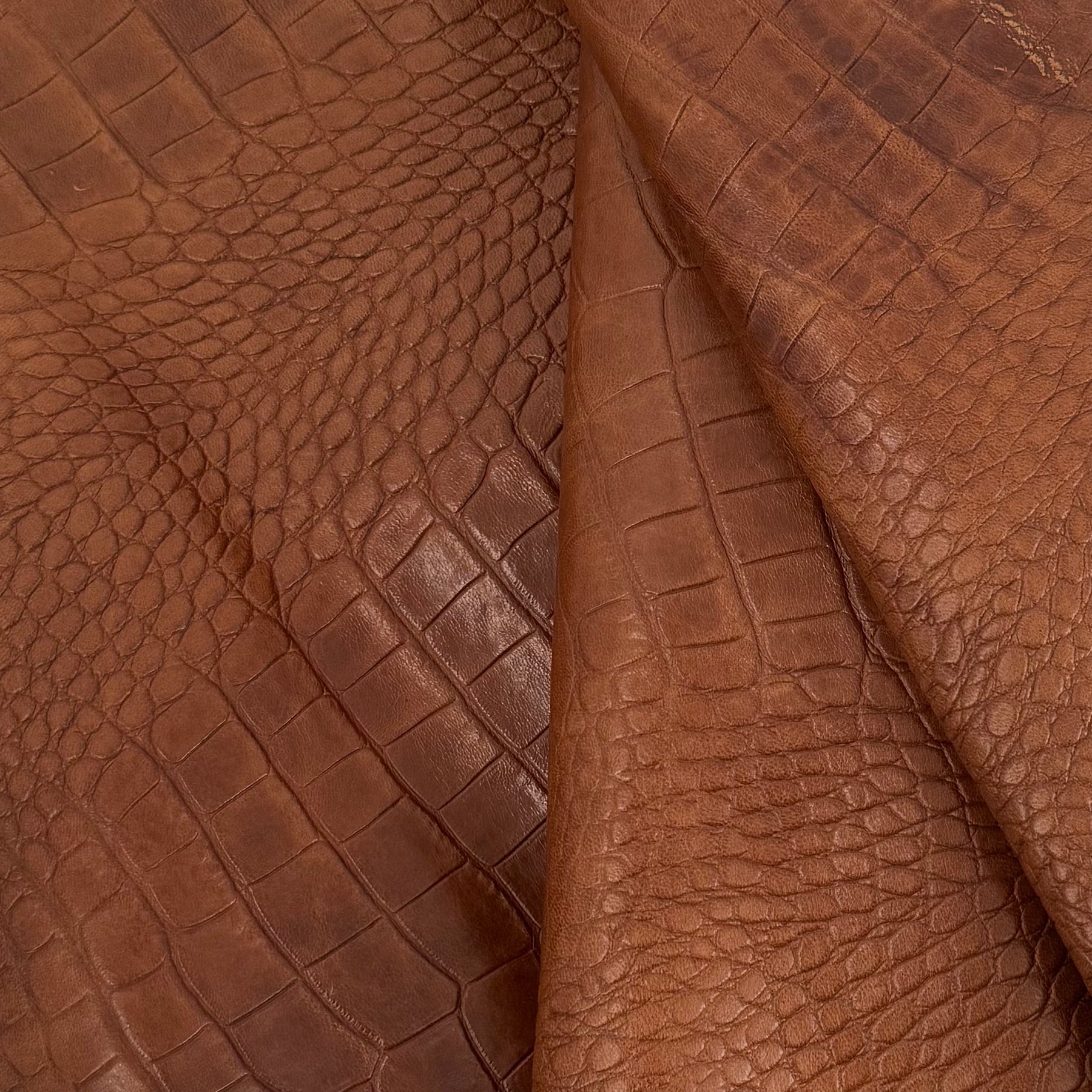 Crocodile Embossed  Lamb Leather