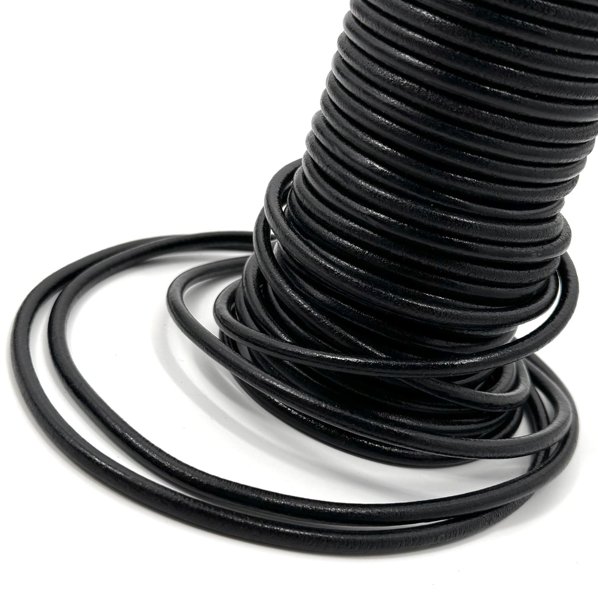 Black Leather Cord | 1mm to 6mm | Ships in 3 weeks
