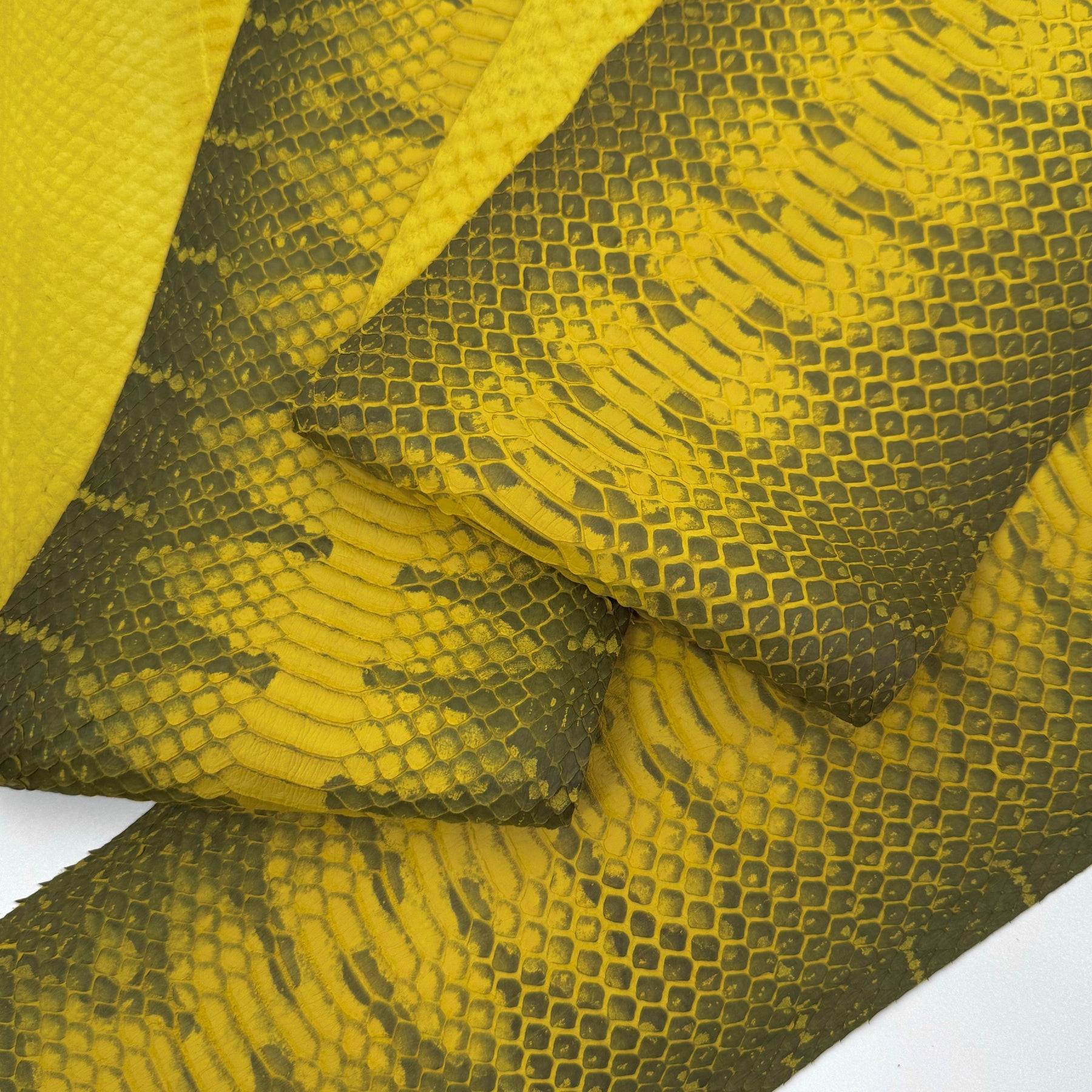 Yellow Genuine Elaphe Snakeskin | SALE