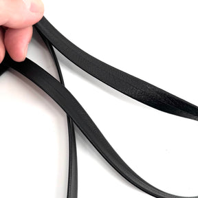 1/2 Inch Double Fold Black Nappa Lamb Trim