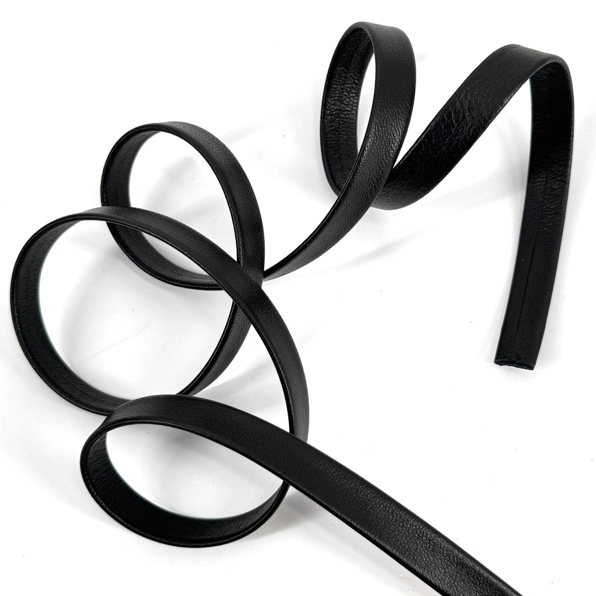 1/2 Inch Double Fold Black Nappa Lamb Trim