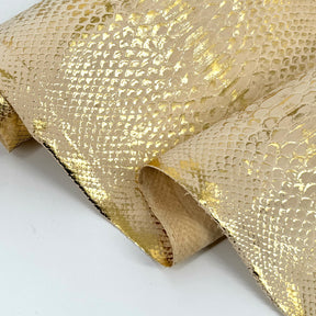 Deadstock Metallic Foil Beige Toast Python (Short Tail) Only 12 skins available | SALE