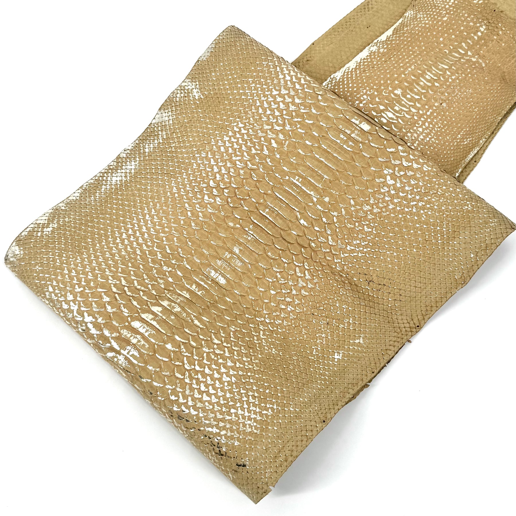 Deadstock Metallic Foil Vintage Gold Python (Short Tail) Only 15 skins available | SALE