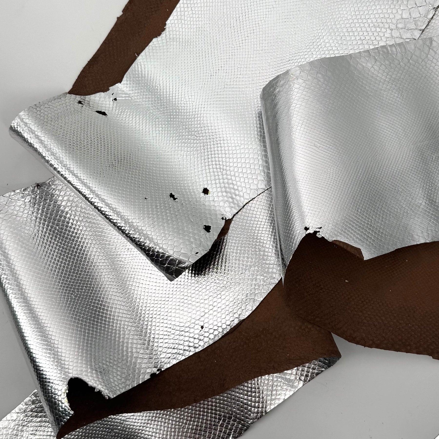 Deadstock Silver Foil Boa Skins - Grade 2 - Only 8 skins available | SALE