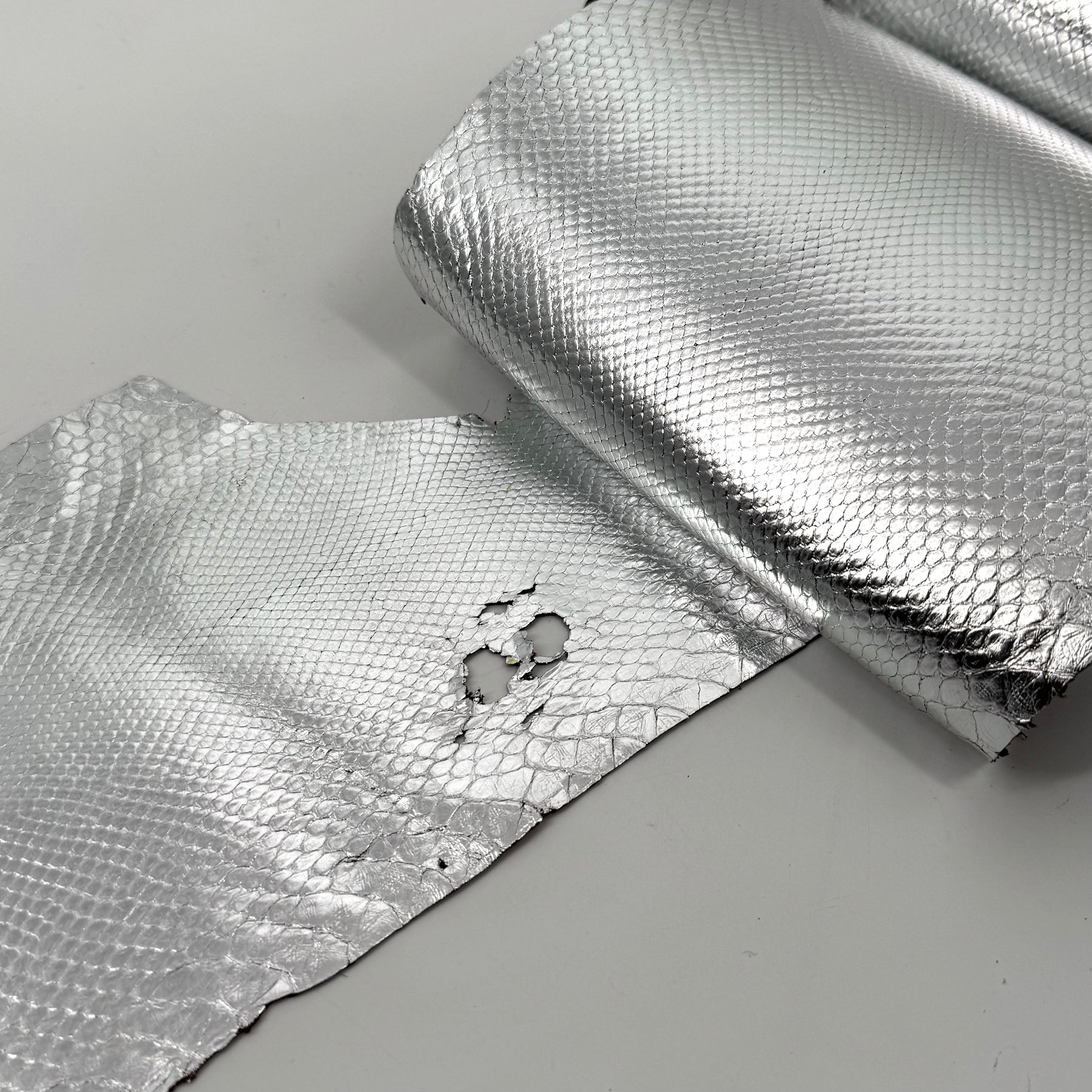 Deadstock Silver Foil Boa Skins - Grade 2 - Only 8 skins available | SALE