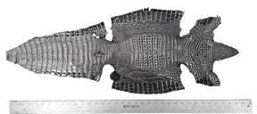 Black Distressed Metallic Caiman Crocodile Grade 2 - only 2 available | Sale