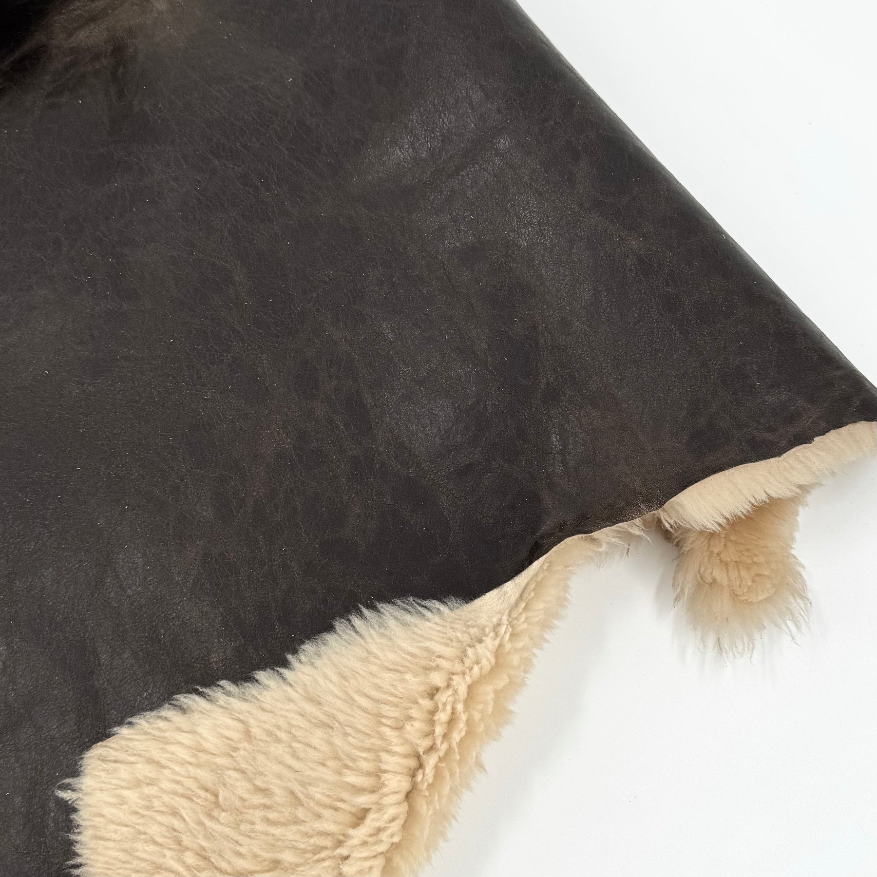 Yogi Double Sided Shearling with Distressed Leather
