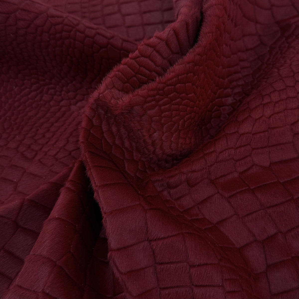 Laser Cut Crocodile Pattern Hair-On Cavalino