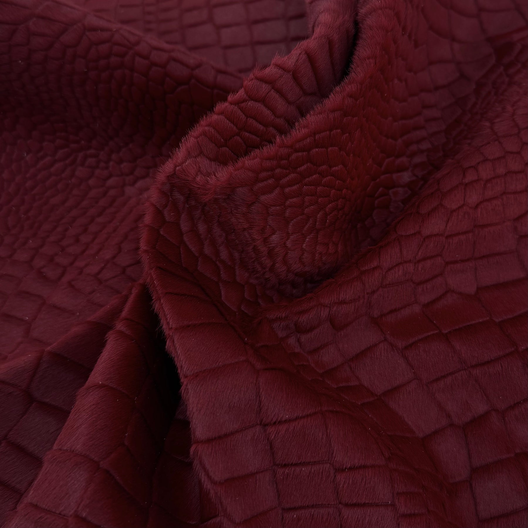 Laser Cut Crocodile Pattern Hair-On Cavalino