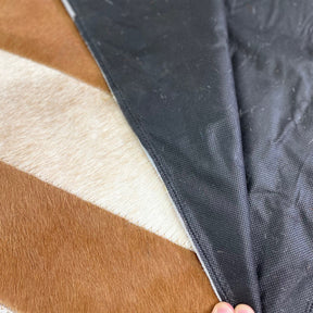 Natural Rectangle Cowhide Hair-On Patchwork Area Rug