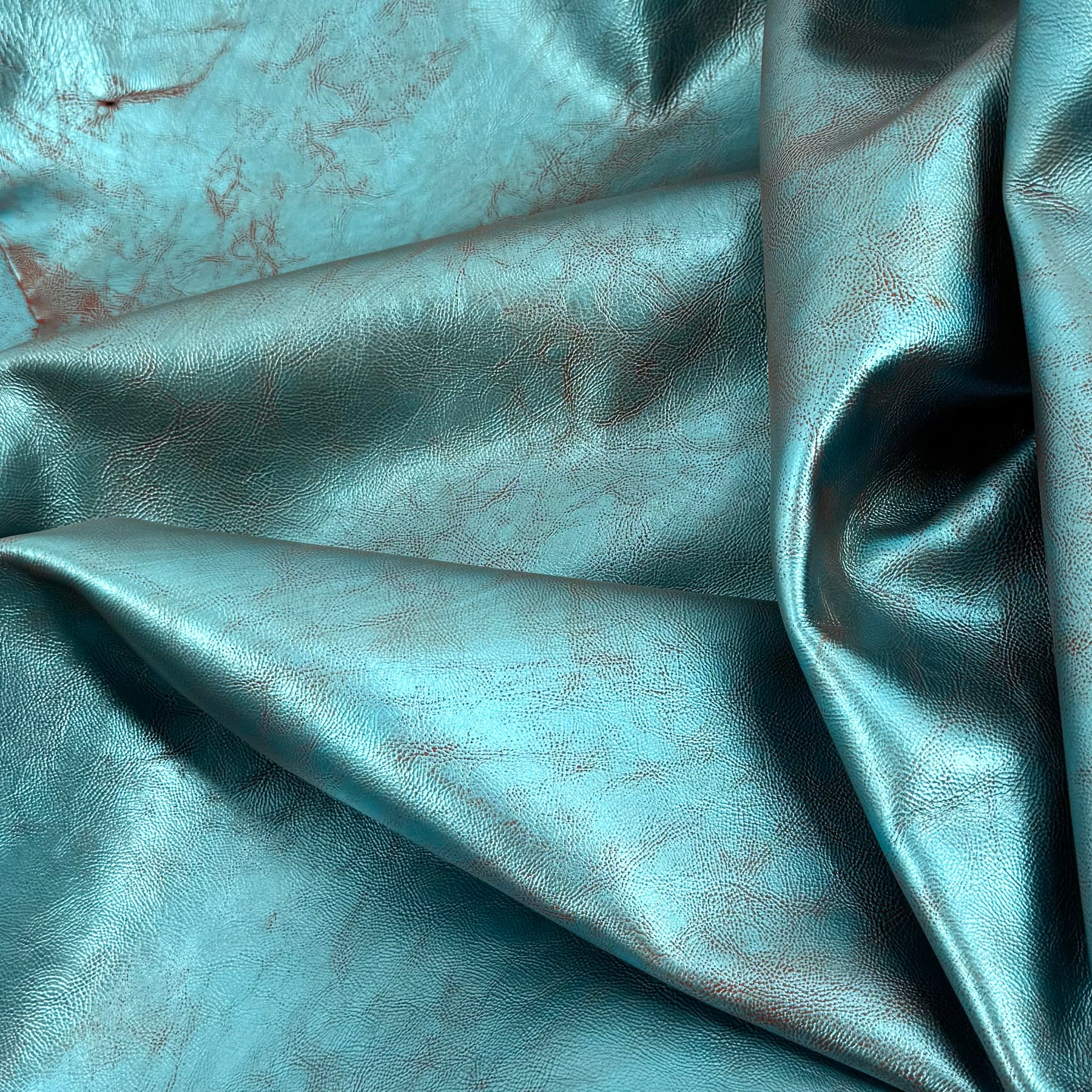 Midas Teal/Rust Distressed Metallic Cow