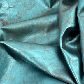 Midas Teal/Rust Distressed Metallic Cow