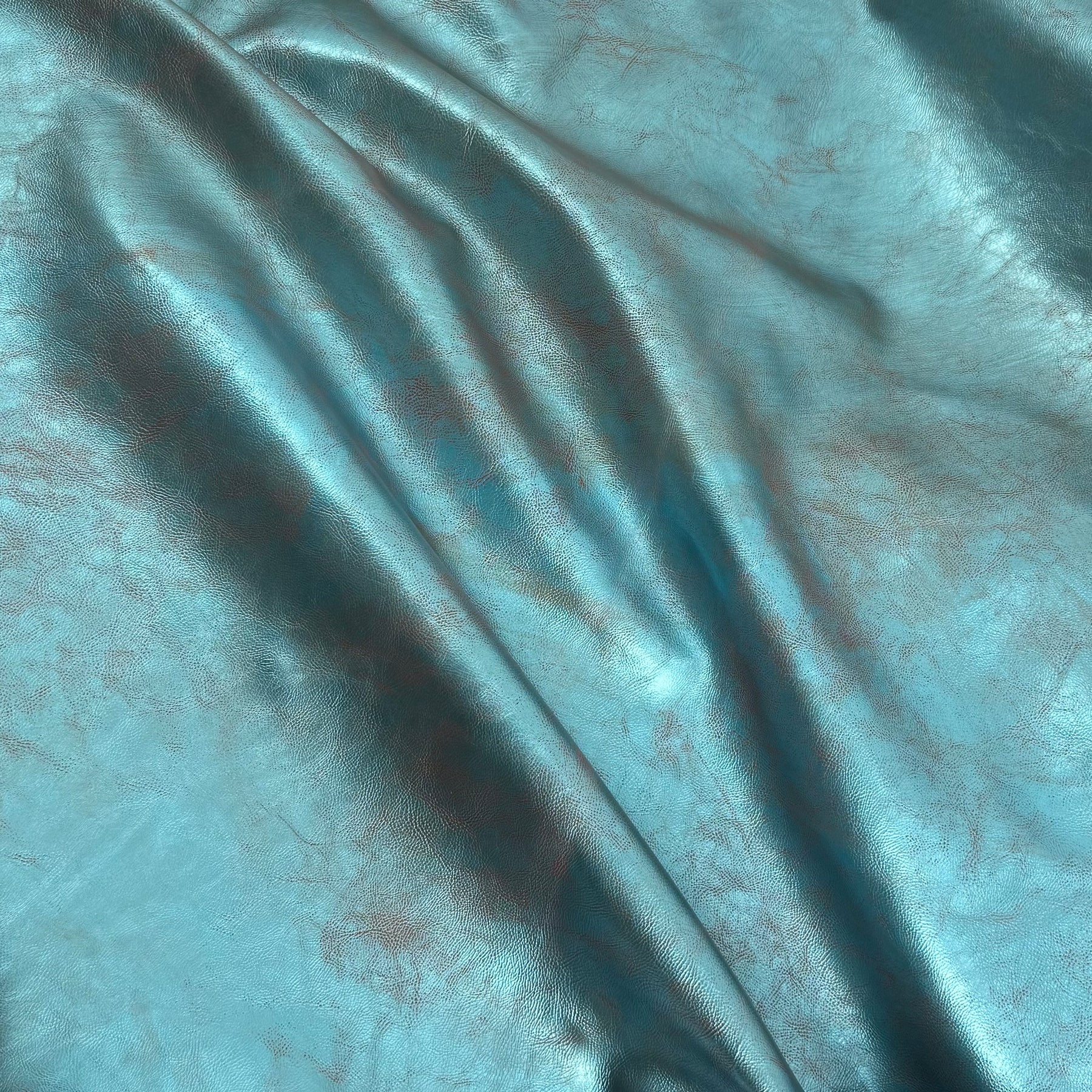 Midas Teal/Rust Distressed Metallic Cow