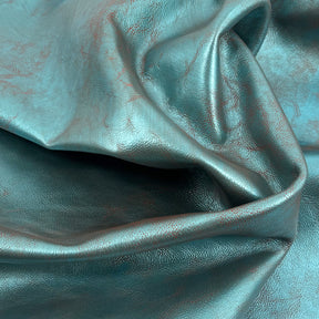 Midas Teal/Rust Distressed Metallic Cow