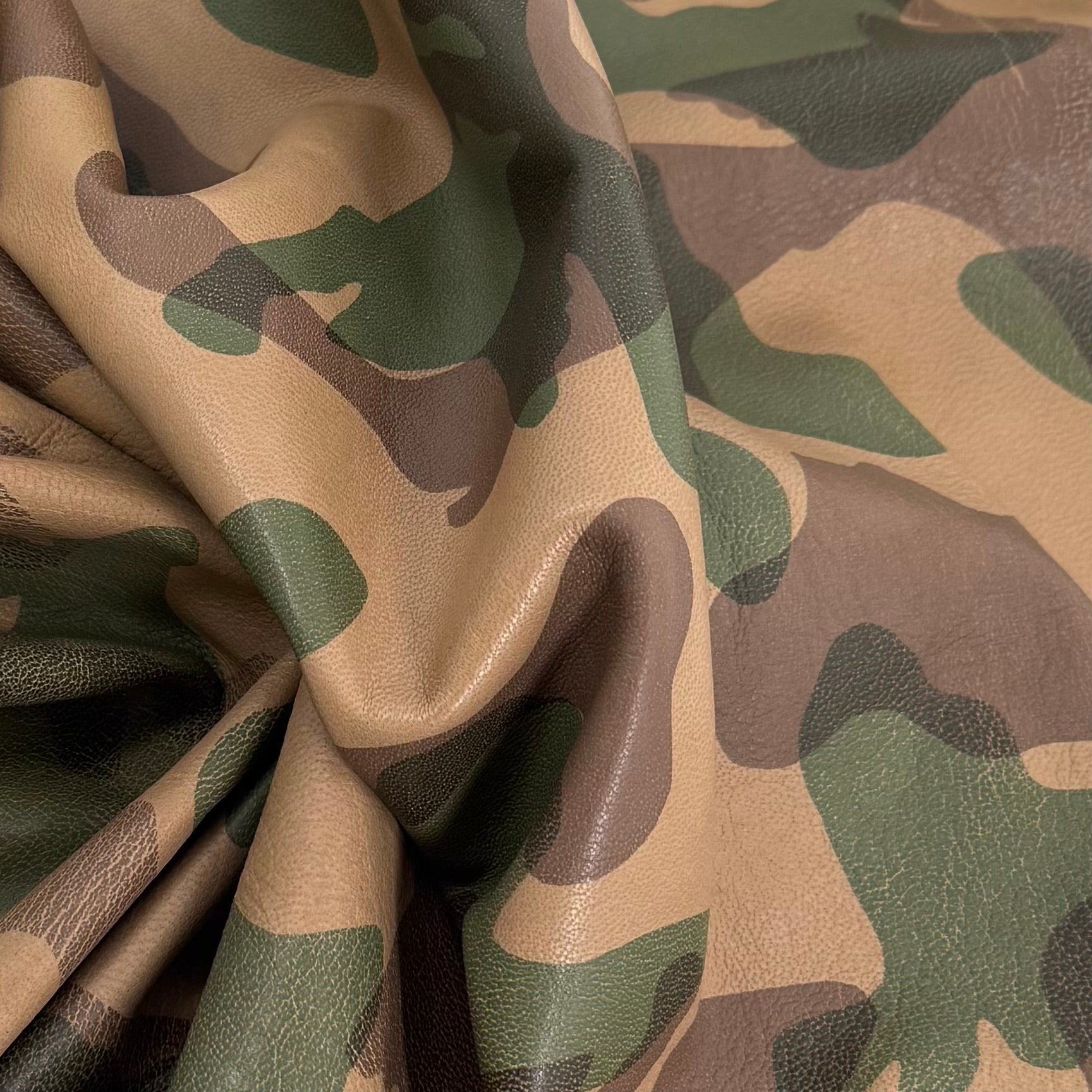 Camo Lamb Leather Vintage/Distressed Vegetable Tanned