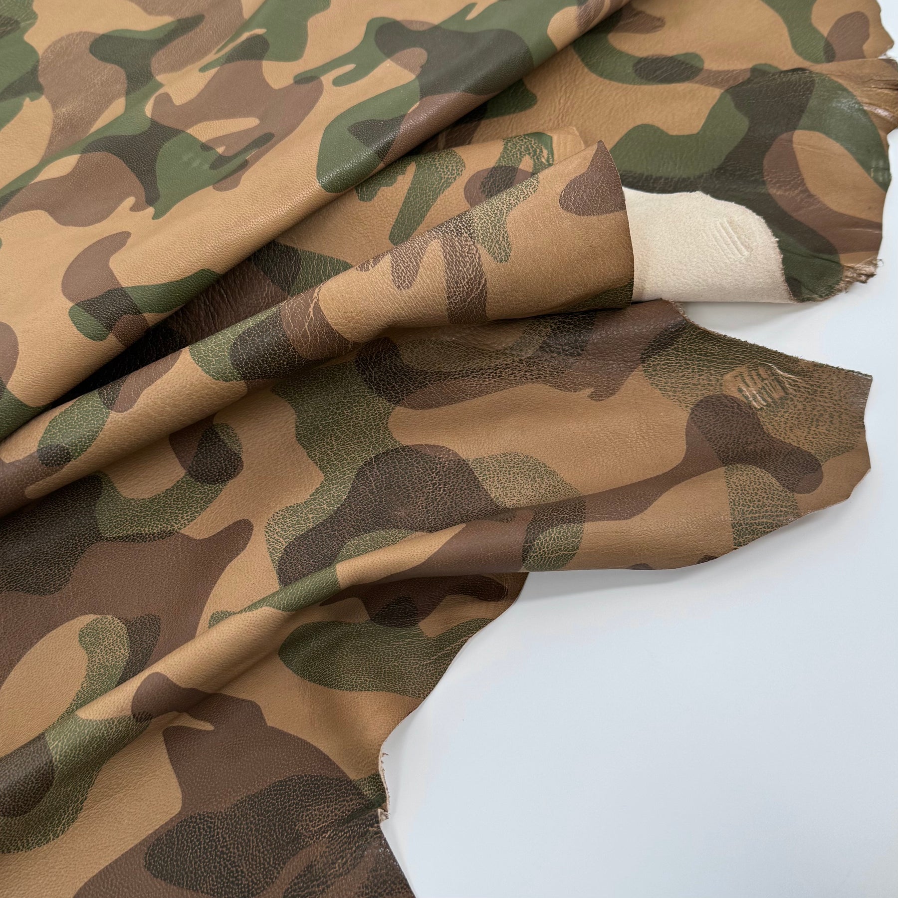 Camo Lamb Leather Vintage/Distressed Vegetable Tanned