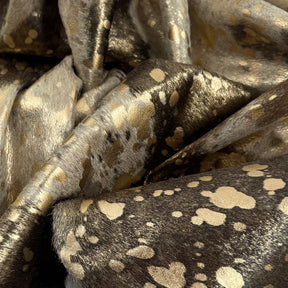 Gold Metallic Spotty Hair-On Cow